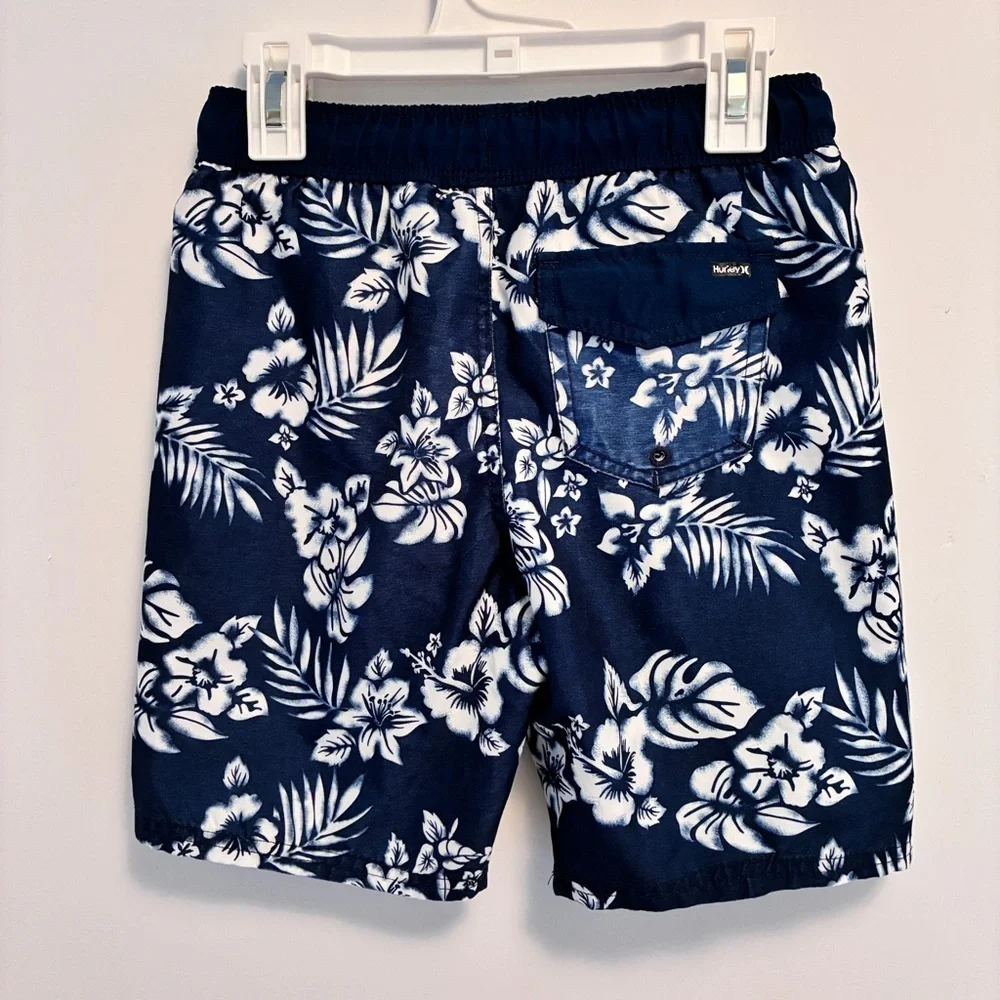 Hurley Boy's Floral/ Stripe Printed Board Shorts Swim Trunks Set of 2 Size S